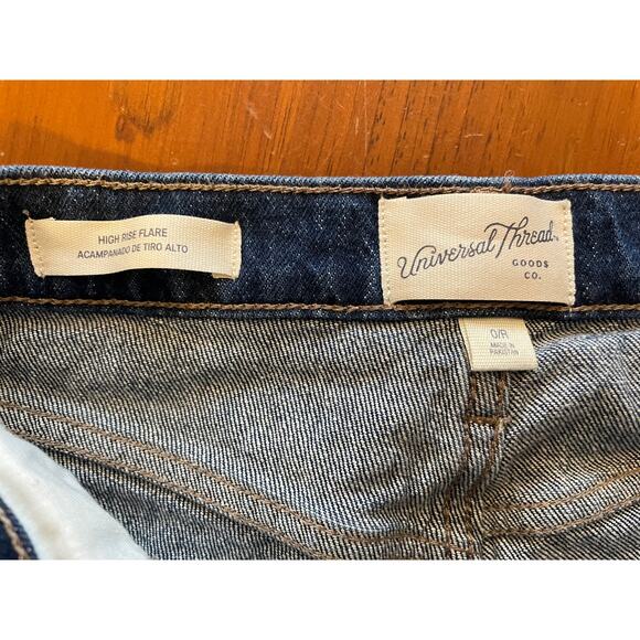 Universal Thread Womens Size 0/R High Rise Flare Jeans Medium Wash Fair Trade - Picture 5 of 12
